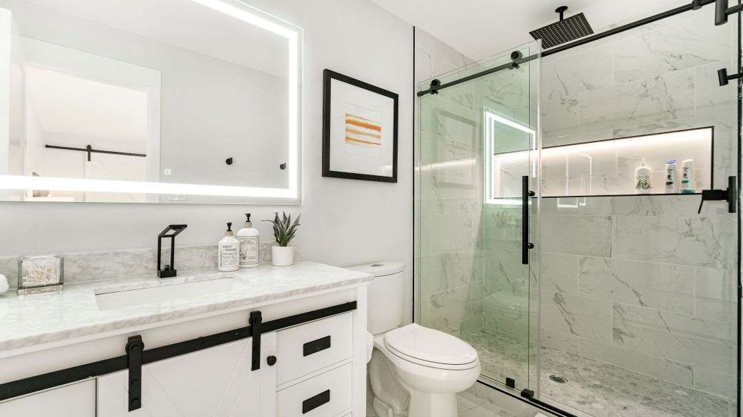 Completed bathroom remodeling project
